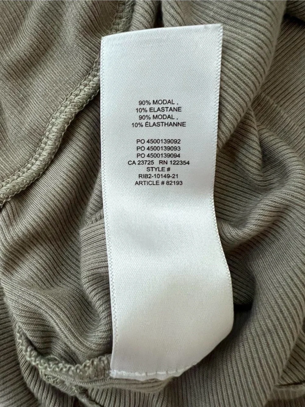 Aritzia Ribbed Halter Cami in Sage